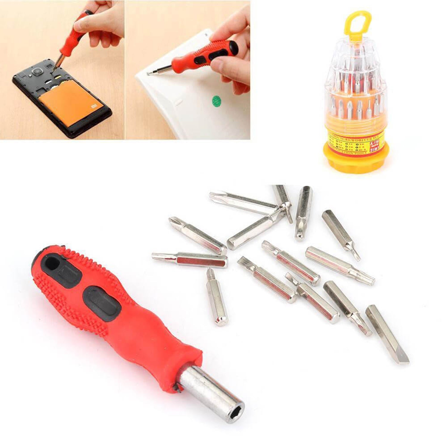 9110 (SET OF 4PC) SCREWDRIVER SET, STEEL 31 IN 1 WITH 30 SCREWDRIVER BITS, PROFESSIONAL MAGNETIC DRIVER SET DeoDap 9110 (SET OF 4PC) SCREWDRIVER SET, STEEL 31 IN 1 WITH 30 SCREWDRIVER BITS, PROFESSIONAL MAGNETIC DRIVER SET DeoDap